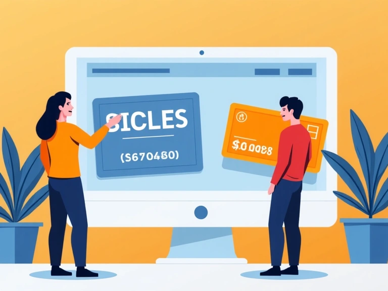 Illustration of a person clicking on a coupon and seeing a code