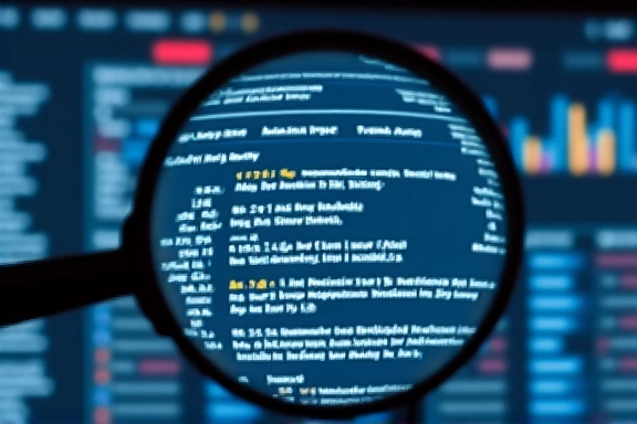 A magnifying glass over a web page, indicating tracking and analytics.