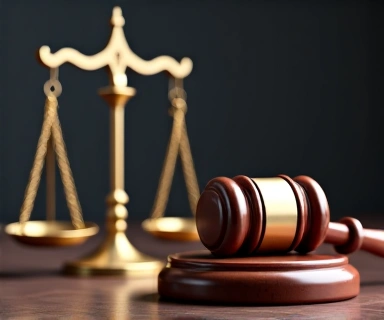A gavel and a balance scale, symbolizing legal termination and dispute resolution