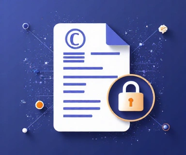 Stylized illustration of a document with a copyright symbol and a lock, representing intellectual property protection